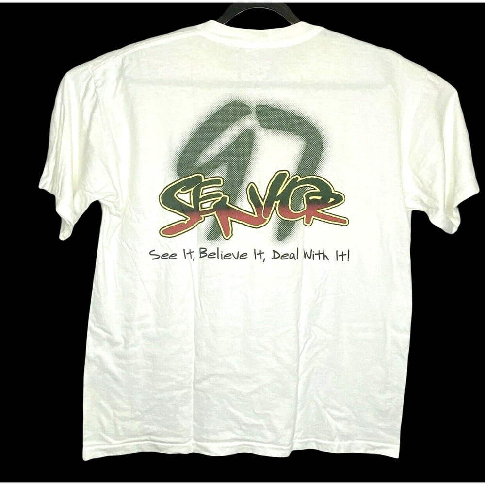 Vtg Josten White T-Shirt XL Retro 90s Streetwear "See It Believe It Deal w/ It"
